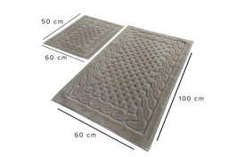 Mijölnir Bambi Beige Juego de alfombrillas de baño de algodón